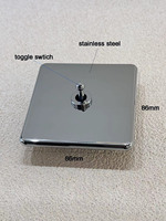 Interruptor de palanca moderno de 86 mm para pared, 1/2 GANG, panel de acero inoxidable, cromo espejo plateado, estándar del Reino Unido, 10A, con toma USB tipo C