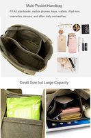 Tamaño A5, bolso de mano pequeño con múltiples bolsillos para mujer, Mini bolso de lona, bolsos de hombro con cremallera, Hobo bolso, bolsos de trabajo de viaje