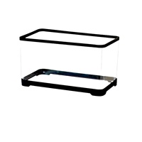 Aquarium transparent en plastique pour tortues avec plateforme de basking et couvercle, idéal pour bureau et salon – Boîte d'élevage et de reproduction pour poissons