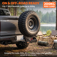 Support de Roue de Secours Tout-Terrain AUTOBOTS à Fixation sur Attelage, Capacité 200KG, Acier Noir Thermolaqué, Compatible Camion, Jeep, Remorque, VTT, UTV, VR