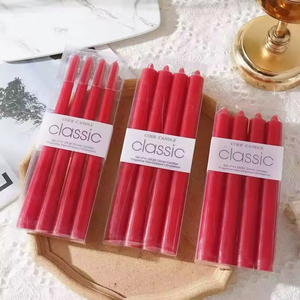 Classic European Colored Paraffin Wax Taper <b>Candles</b> Set of 4 for Holiday Decor Wedding & Candlelight <b>Dinner</b> - Product Image 3