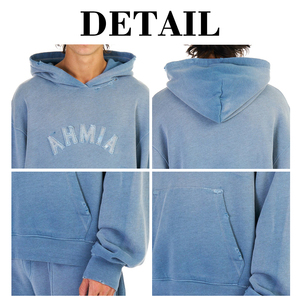 KingSen Sweat à capuche unisexe surdimensionné, 100% coton, imprimé numérique lettres, effet vieilli et délavé, collection hiver, best-seller pour hommes et femmes - Product Image 6