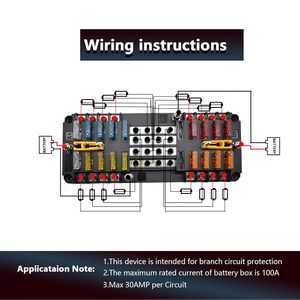 20 Way 16 Circuit 12V Automotive ATC ATO Blade Fuse Box 100A Fuse Holder Dustproof Waterproof Fuse Distribution <b>Block</b> for Car - Product Image 6