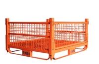 Chariot logistique pliable à quatre roues robuste avec capacité de charge de 500 kg, conteneur à roulettes en métal OEM pour usage industriel