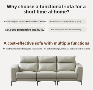 Canapé inclinable minimaliste en cuir de grain supérieur avec mode paresseux réglable et <span class=keywords><strong>armoire</strong></span> de contrôle intelligente pour le salon. - Product Image 5