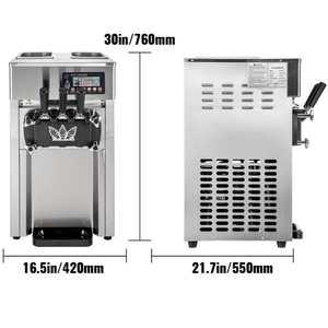 Máy làm kem A168 1200W <span class=keywords><strong>Rainbow</strong></span> để bàn, mới, 3 vị kem, sử dụng nước và nguyên liệu socola - Product Image 4