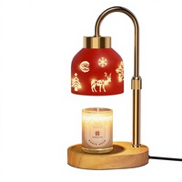 Lampe chauffe-bougie de Noël Lukasa, veilleuse d'ambiance avec minuterie, variateur d'intensité, hauteur réglable, chauffe-cire sur pied pour bougies parfumées en pot