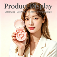 ISMAN 6G Boîtier rotatif double couche vide pour fard à paupières avec trou pour porte-clés, emballage cosmétique en plastique ABS, vente en gros, logo personnalisé, blush