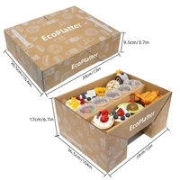Boîte de service en papier kraft durable avec couvercle rabattable polyvalent pour la présentation de plats de fête et de plateaux gastronomiques