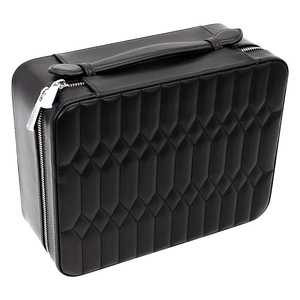 Boîte à <span class=keywords><strong>Bijoux</strong></span> Luxe en Cuir Noir de Voyage Portable, Étui Organisateur <span class=keywords><strong>pour</strong></span> Montres, Lunettes, Bagues et Colliers – Vente en Gros - Product Image 2