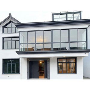 Moustiquaire magnétique coulissante horizontale en <span class=keywords><strong>PVC</strong></span> gris moderne, anti-effraction, design fin pour portes/fenêtres de villas et appartements extérieurs - Product Image 1