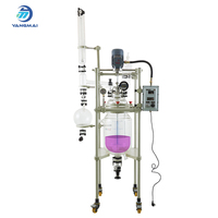 Réacteur en verre 1L 2L 5L 10L 20L 50L avec unité de reflux et condenseur, agitateur en PTFE, condenseur en verre sous vide