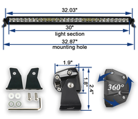 Barre lumineuse LED à une rangée Super Slim Super Bright IP69K 30 "pouces pour camion tout-terrain ATV UTV 4X4 toit