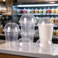 Couvre-gobelet plat jetable en PLA durable, 100 % biodégradable, résistant aux fuites, pour boissons froides, smoothies, service de restauration