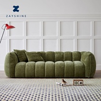 Zayshine Französisches Retro-Luxus Cremefarbenes Chenille-Samt 3-Sitzer Wohnzimmer-Sofa-Set Modulares Apartment-Villa I-Form Freizeitsofa