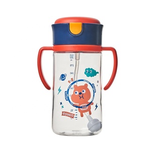 300ml Tritan duplice scopo di paglia tazza di acqua con manico curvo, la gravità di disegno della sfera e <span class=keywords><strong>disegni</strong></span> di cartone - Product Image 5