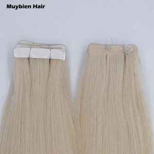 Extensions de cheveux naturels indiens vierges à prix d'usine, invisibles, lisses, avec bande adhésive, blondes, lisses naturelles - Product Image 3