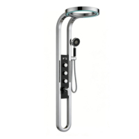 Ensemble de douche thermostatique de luxe au design moderne, durable, en acier inoxydable 304, avec panneau LED en céramique, jet de pluie et douchette à main massante