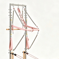 Reformer Pilates en bois d'érable avec tour, machine combo professionnelle pour studio, équipement Pilates en bois clair