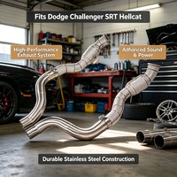Tuberías de Escape de Alto Flujo de Acero Inoxidable con Protector Térmico para Dodge Challenger SRT Hellcat para Liberar Potencia Supercargada