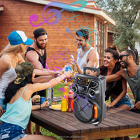 AliSelect 1 Mic CH-868 Altavoz Portátil Karaoke LED RGB con Pulso, Altavoces Grandes BT para Fiestas al Aire Libre, Altavoz Dual BT con Micrófono para KTV Familiar
