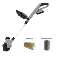 Brosse électrique à main sans fil alimentée par batterie au lithium Brosses de nettoyage de sols Rouleaux rotatifs Brosse balayeuse de mauvaises herbes