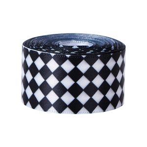 MSD 2026 Nouveau ruban en satin à carreaux noir et <span class=keywords><strong>blanc</strong></span> imprimé thermiquement pour emballage cadeau et décoration - Product Image 3