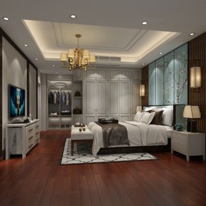 Dressing sur mesure de luxe avec un grand espace de rangement et un design incurvé - Product Image 1