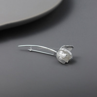 Broche en forme de fleurs de tulipe Rosaeflora "Love Muse", en argent sterling 925 véritable, bijoux fins, accessoires élégants