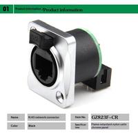 SINGO OEM Prise de châssis RJ45 IP65 en alliage de zinc à angle droit 8 broches pour mur vidéo, armoire réseau industrielle et rack