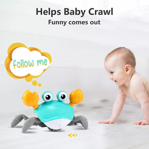 Regalos de cumpleaños infantiles Tummy Time Toys <span class=keywords><strong>Clockwork</strong></span> Walking Dancing Sensing Crawling Crab Baby Toy para niños pequeños 1 2 3 4 años - Product Image 3