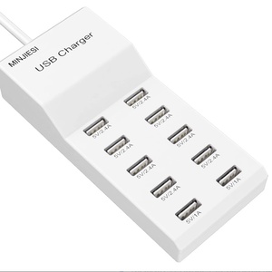Bloque de cargador múltiple 50W 10A 10 puertos Estación de carga USB para <span class=keywords><strong>iPhone</strong></span> <span class=keywords><strong>Android</strong></span> Smartphone Tablet Smart Watch <span class=keywords><strong>AirPods</strong></span> Samsung - Product Image 3