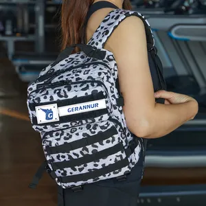 Bolsos de nailon con logotipo personalizado para mujer, bolsos de leopardo a la moda para chicas, mini mochila táctica