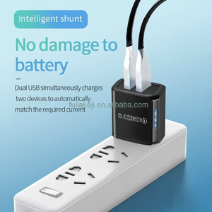 Chargeur double USB 36W, charge rapide 3.0 pour téléphone portable, chargeur mural à charge rapide avec lumière - Product Image 3