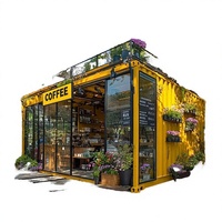 Kiosque conteneur maritime modifié de 20 pieds en kit, cabine préfabriquée, boutique mobile, café, moderne, respirant, certifié CE