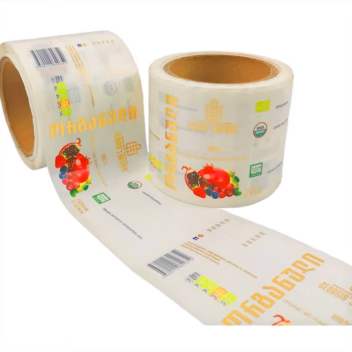 Premium BOPP Gold Foil Stamped Waterproof Transparent Packaging Labels with Hot Stamping Laminate Finish for Candy