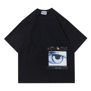 Custom Logo Streetwear T-shirt Printing Black Cotton Heavyweight Drop Shoulder Blank <b>Tshirt</b> - Product Image 6
