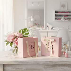 Custom LOGO 200PCS Square 25x25x25cm Large Base Paper Shopping <strong>Bag</strong> Cake <strong>Flowers</strong> Packaging Paper <strong>Bags</strong> - Product Image 3