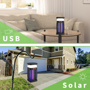 SAIJZEK Nouveauté, anti-moustiques solaires à haute efficacité, intérieur/extérieur, <span class=keywords><strong>UV</strong></span> LED, choc électrique, <span class=keywords><strong>lampe</strong></span> anti-moustiques USB - Product Image 4