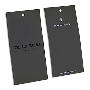 Étiquettes de vêtements imprimées personnalisées, carte noire, étiquette de vêtements, étiquette en papier avec ficelle