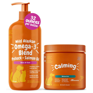 Vahşi Alaskan somon yağı Omega <span class=keywords><strong>3</strong></span> sıvı cilt ve ceket takviyeleri köpekler Melatonin sakinleştirici yumuşak Chews kuru gıda Pet takviyesi için kedi - Product Image 6
