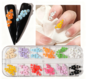 Adornos de <span class=keywords><strong>Uñas</strong></span> <span class=keywords><strong>3D</strong></span> Hechos a Mano <span class=keywords><strong>con</strong></span> Flores Acrílicas, Flores Laterales de Resina Coloridas <span class=keywords><strong>con</strong></span> Pedrería para Diseño de <span class=keywords><strong>Uñas</strong></span> DIY, Venta al por Mayor - Product Image 5
