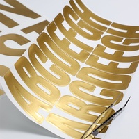 Autocollant découpé sur mesure en feuille d'or, lettres de l'alphabet, autocollant logo pour emballage de marque
