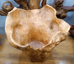 Guansen Dia25-29cmx H40cm naturel tranchant sculpté à la main racine sculpture grands vases de fleurs en <span class=keywords><strong>bois</strong></span> pour la décoration intérieure - Product Image 3