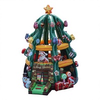 Château gonflable commercial en forme de sapin de Noël en PVC pour enfants et adultes avec souffleur, capacité de 600 kg, 10 personnes
