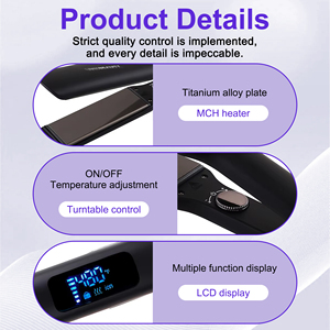 Piastra per Capelli Professionale da Salone 1,75 Pollici in Ceramica, 75W, per Capelli Spessi/Lunghi, Display LCD Intelligente Regolabile, Protezione da Surriscaldamento - Product Image 2