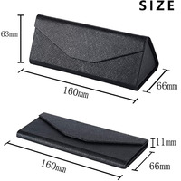 Étui triangulaire pliable magnétique en cuir PU avec Logo personnalisé, étui à lunettes de soleil pliable fait à la main