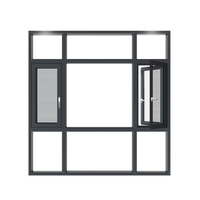 Fenêtre à battant vertical en aluminium français, modèle Australie, avec verre trempé coupe-vent pour toilettes