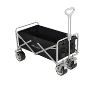 Chariot de camping pliable SunnyFeel à trois roues en métal, chariot portable pour le shopping et les outils