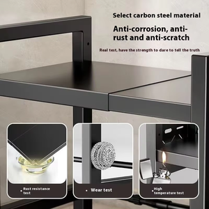 Estante de Cocina Extensible y Ajustable de <span class=keywords><strong>Metal</strong></span> para Horno de Microondas, Organizador de Almacenamiento para Encimera, Diseño de Estantes de Almacenamiento Alto - Product Image 4